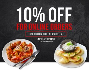 10% off for online orders
